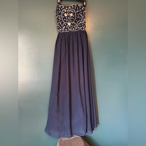 Navy Blue Prom gown.